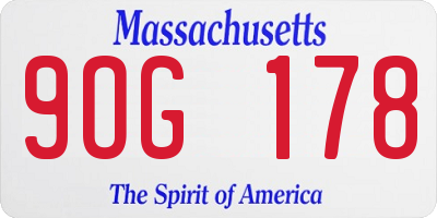 MA license plate 9OG178