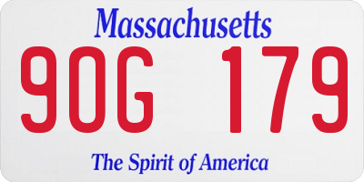 MA license plate 9OG179