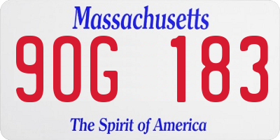 MA license plate 9OG183