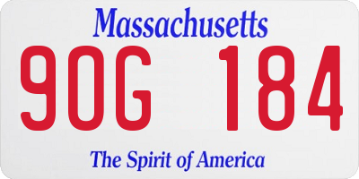 MA license plate 9OG184
