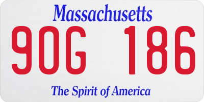 MA license plate 9OG186
