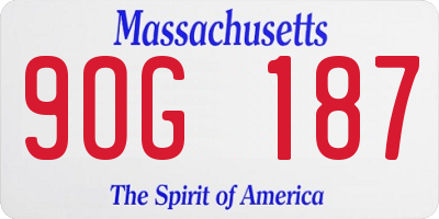 MA license plate 9OG187