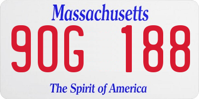 MA license plate 9OG188