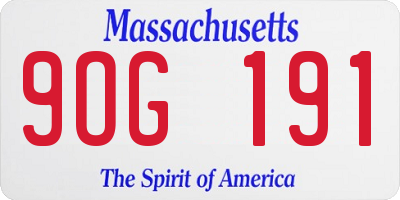 MA license plate 9OG191