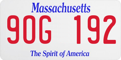 MA license plate 9OG192