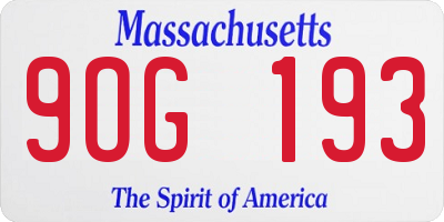 MA license plate 9OG193