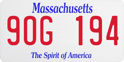 MA license plate 9OG194