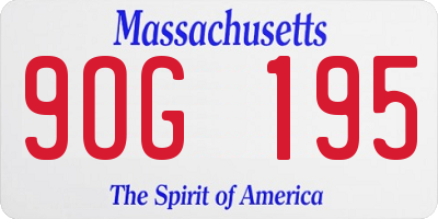 MA license plate 9OG195