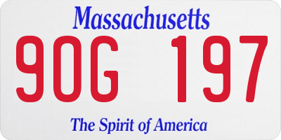 MA license plate 9OG197