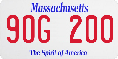 MA license plate 9OG200