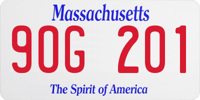 MA license plate 9OG201