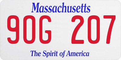 MA license plate 9OG207