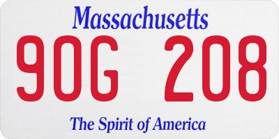 MA license plate 9OG208
