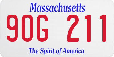 MA license plate 9OG211