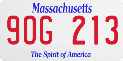 MA license plate 9OG213