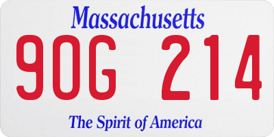 MA license plate 9OG214