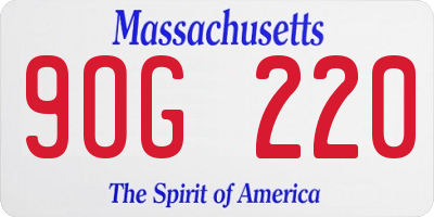 MA license plate 9OG220