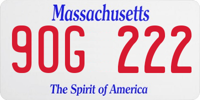 MA license plate 9OG222