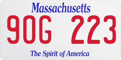 MA license plate 9OG223