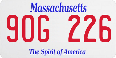 MA license plate 9OG226