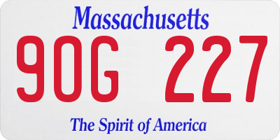 MA license plate 9OG227