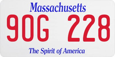 MA license plate 9OG228