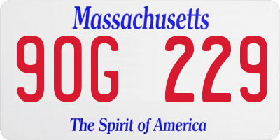MA license plate 9OG229