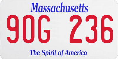 MA license plate 9OG236