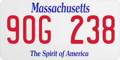 MA license plate 9OG238