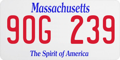 MA license plate 9OG239