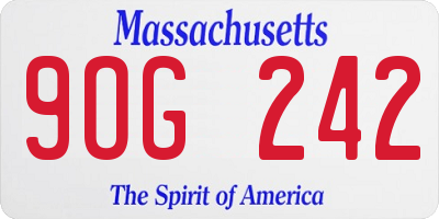 MA license plate 9OG242