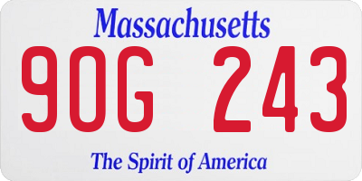 MA license plate 9OG243