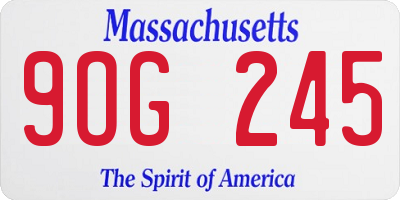 MA license plate 9OG245