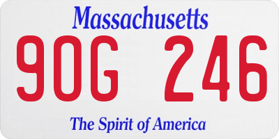 MA license plate 9OG246