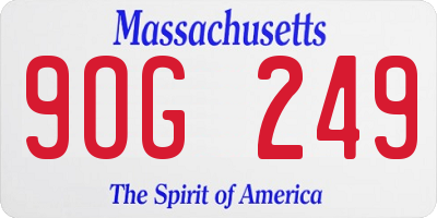 MA license plate 9OG249