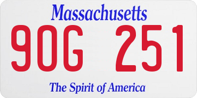 MA license plate 9OG251