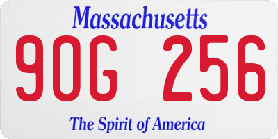 MA license plate 9OG256