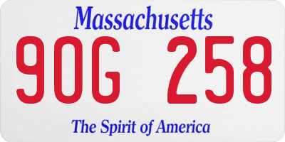 MA license plate 9OG258