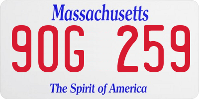 MA license plate 9OG259