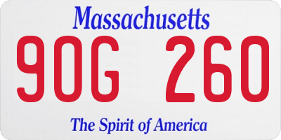 MA license plate 9OG260