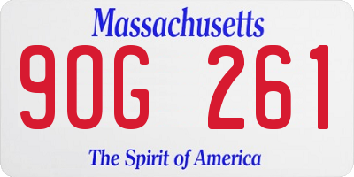 MA license plate 9OG261