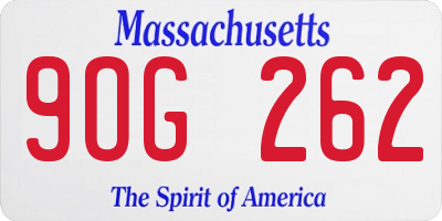 MA license plate 9OG262