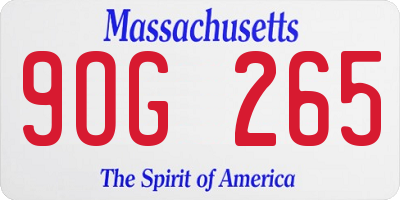 MA license plate 9OG265