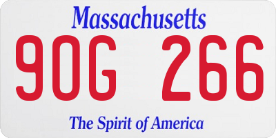 MA license plate 9OG266