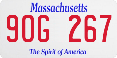 MA license plate 9OG267