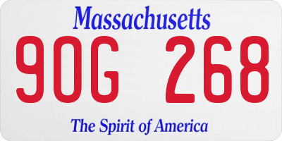 MA license plate 9OG268