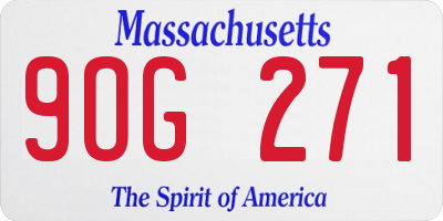 MA license plate 9OG271