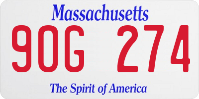 MA license plate 9OG274