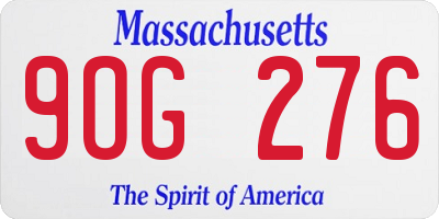 MA license plate 9OG276