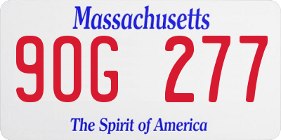 MA license plate 9OG277